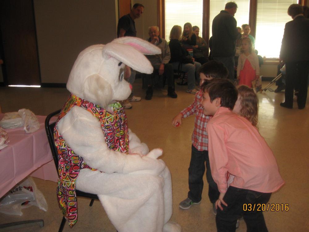 Kids checking out Sandie Rabbit