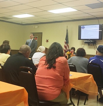 Joshua Lamancusa Lawrence County DA speaks at "The Consequences of Drugs in Lawrence County." There were 70 attendees.