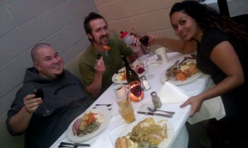 Phil, Nick & Simone enjoy Thanksgiving Dinner at the Lodge 11/24/11