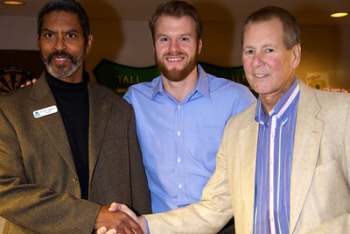 (L-R)Seattle Central Communitiy College President Paut T. Killpatrick, PHD; Seattle Stand Down Director Sam Barrett, Seattle Elks Leading Knight Kevin Bouffiou at the Stand Down Service Provider Appreciation Dinner 11/11/11