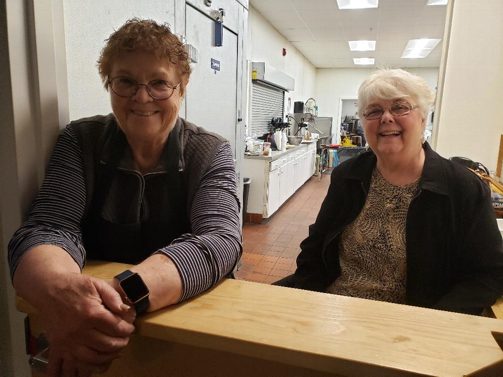 Vickey and Carol, ready to serve...Friday Night Kitchen