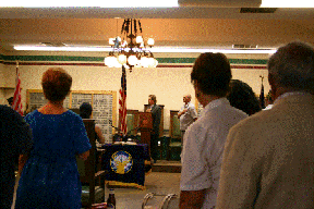 ER Jeff Sullivan leads us in the Pledge during our Flag Day Service.