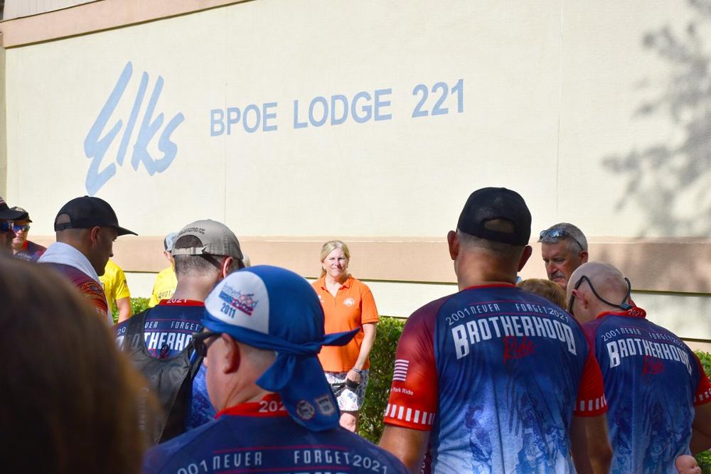 Prayer time with Lodge building in background