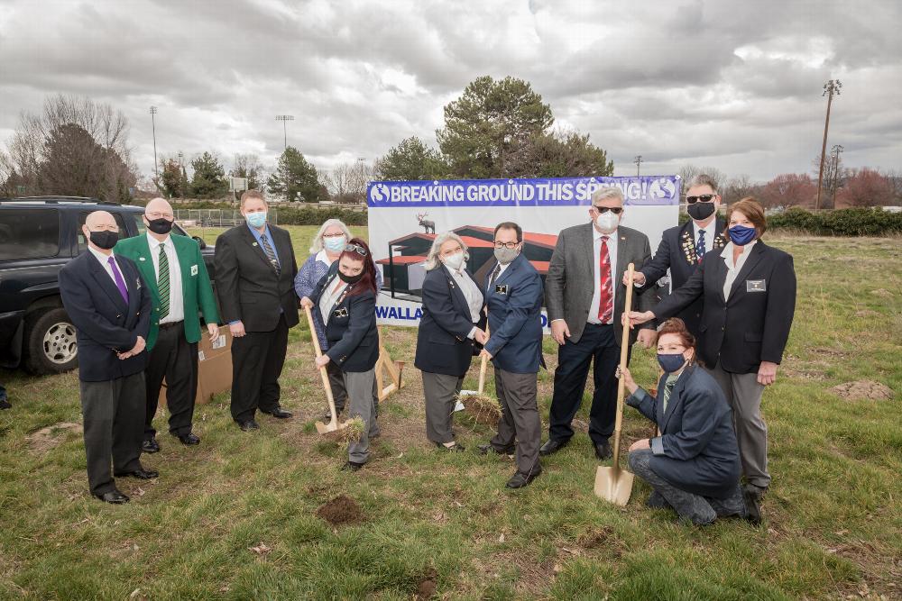 Digging in the Dirt!

From Left: Inner Guard Jerry Biker, Washington State Elks Association President Mike Kennedy, Past District Deputy Exalted Ruler and Past State President Greg Heimgartner, Loyal Knight Traci McGee, Exalted Ruler Kassandra Langis (w/shovel), Chaplain and Past Exalted Ruler Diana Bieker, Board Chairman and Building Committee Chairman Anthony Riggs (w/shovel), Past National President and State Sponsor Roger R. True, Leading Knight and Past Exalted Ruler Tim Stewart, Treasurer Kathy Golden and Secretary Dawn Adams (kneeling). 