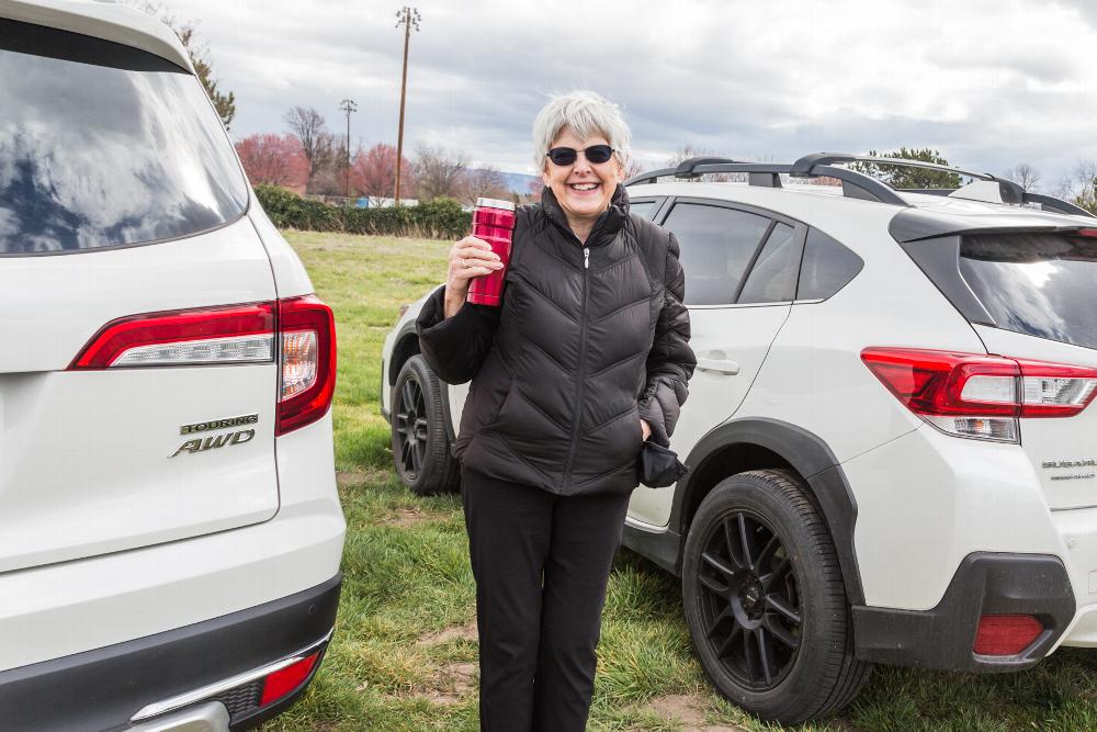 Member Kathy Stewart cheering on the Lodge!