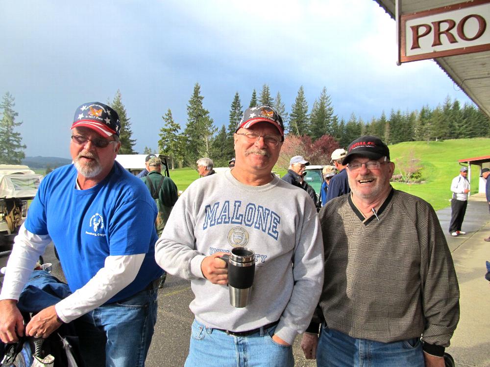 PER Joel Buoy, ER David Malone, & Secretary Chuck Kershner at recent Golf Tourney at Coquille Valley Elks Golf Course.