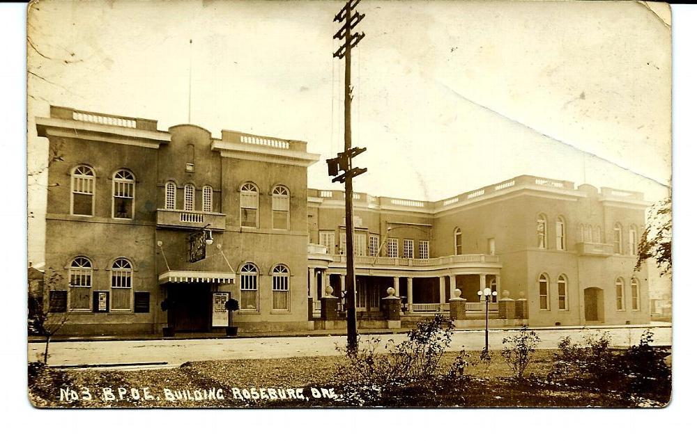 Our lodge building around 1920.  We are on the right side of the pole.