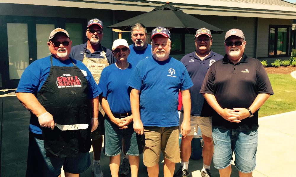 bbq at Roseburg VA hospital  -  pictured l to r

Chaplain Tom Davis, PER Joel Buoy, Leading Knight Jim Blasi, ER Todd Lund, PER Steve Malone, Esquire David Malone, Marc Davis