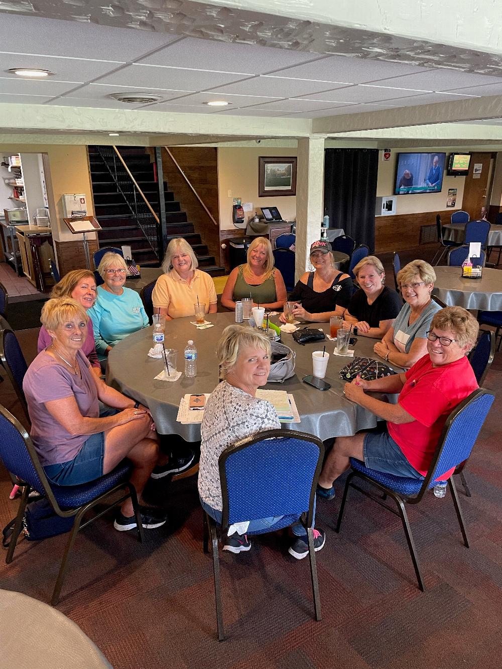 Flower committee with Shelley Murdick sitting lower, front center, going counter clockwise to Shelley’s right: Lynn Burgett, Judy Hills, Jo Eisen, Beverly Johnston, Debbie Ernst, Jane Dennis, Karen Barber, Linda Kempf and Sally Patterson. 