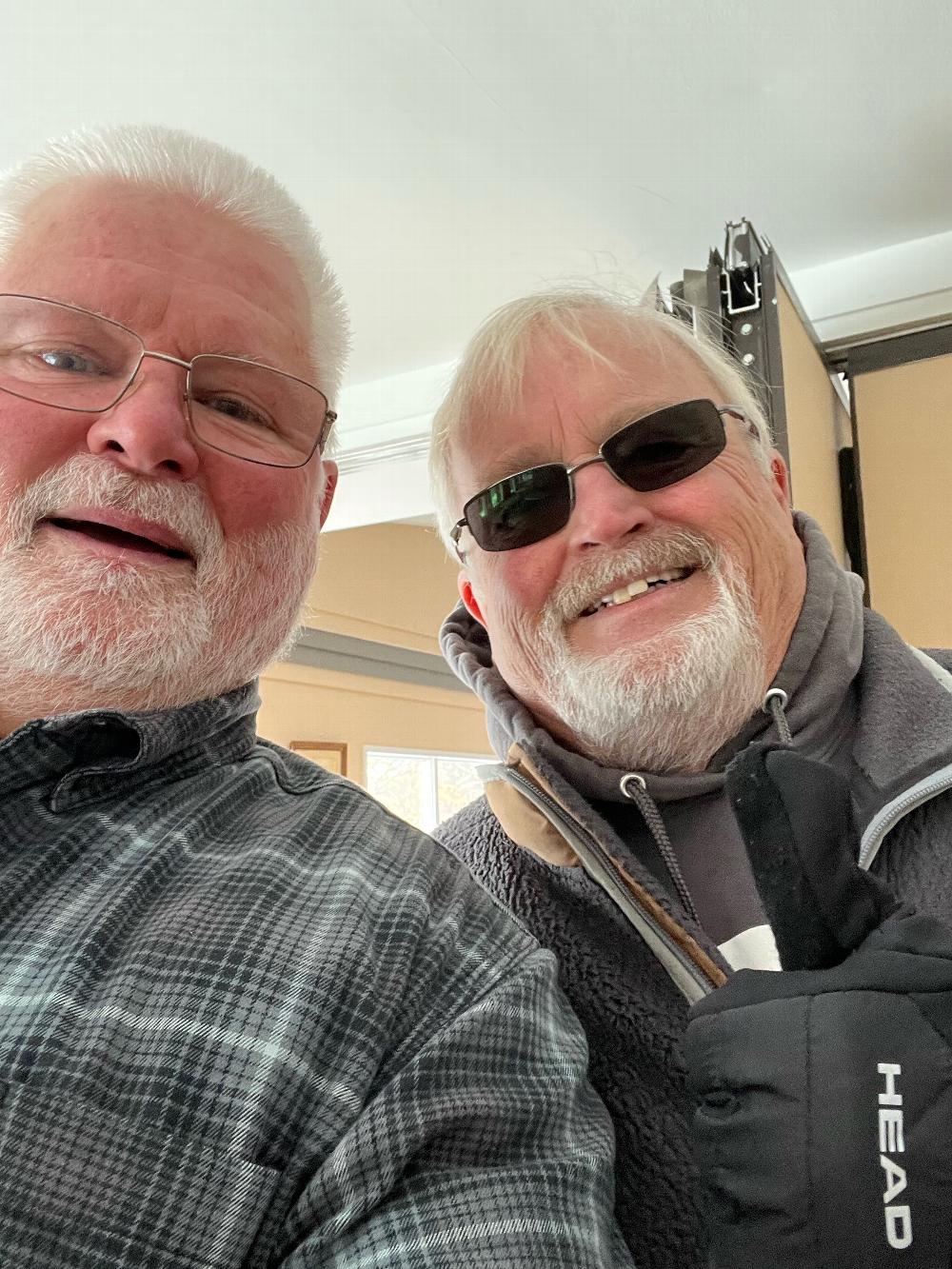 Port Huron Lodge 343 Members & Blood Drive Committee Co-Chairs Scott R. Harris, PER & Jay Spencer getting the Lodge facility ready for the Red Cross to arrive.