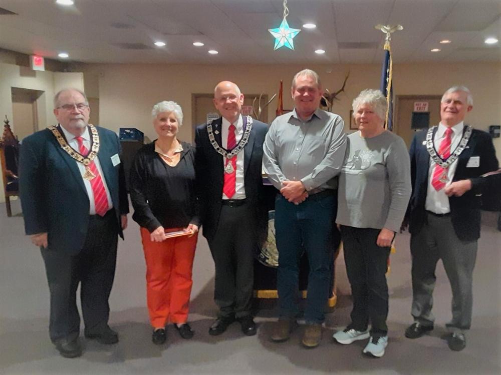 New Members Initiated February 25, 2020-From left to right:
ER J. Riley, New Member M. Knight, Proposer T. Madden, D. Cantrell, Proposer T. Morgan, Esquire J. Jablonski
