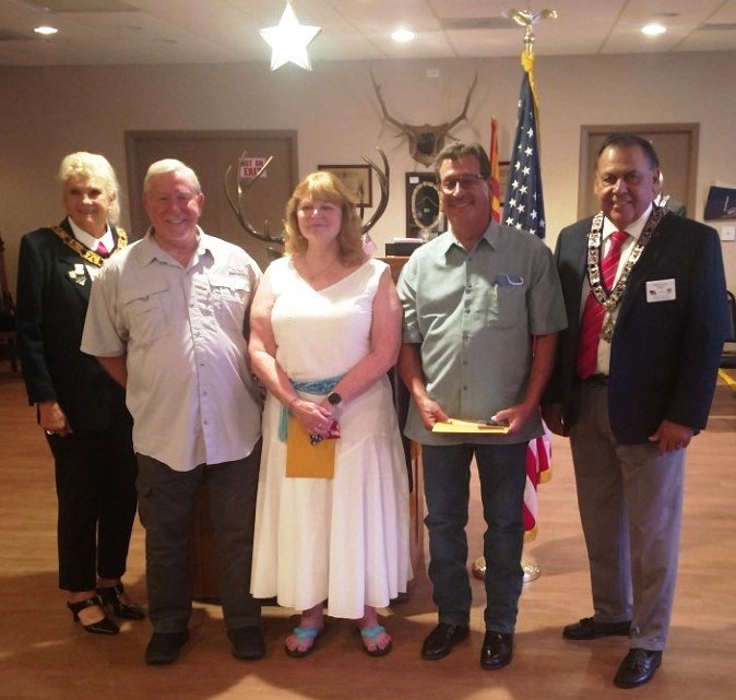 It was an honor and privilege to initiate new Elks Lodge 385 members in Ernest Schnell proposed by John Aceves, Robin Irish proposed by Susan Trecartin, and Arnulfo Riesgo proposed by Jesse Lugo this evening on August 16, 2022.
Welcome new members to Elks Lodge 385 that was established in 1897 in Tucson, AZ
