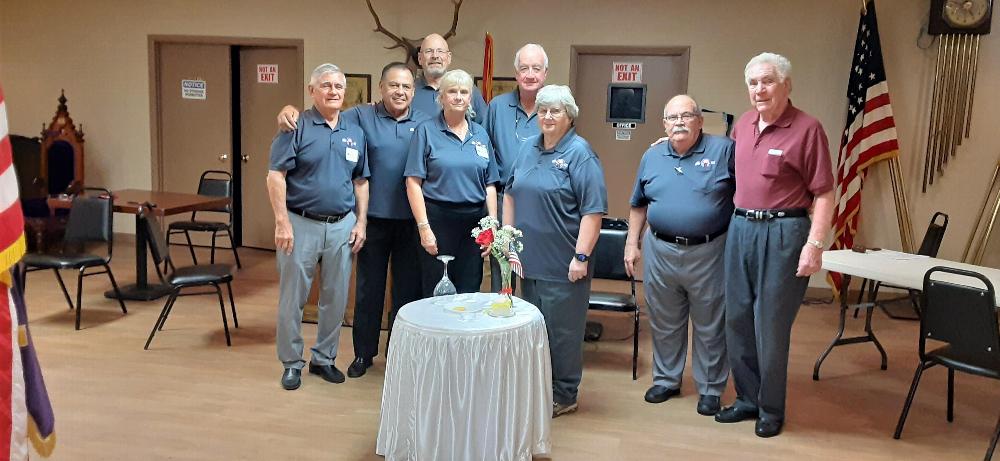 Tucson AZ Lodge #385 officers, upon completing the POW/MIA Remembrance Ritual today September 17, 2021. Left to right: Joe Jablonski, Jesse Lugo Michael Lessley, Susan Trecartin, Wayne Burns, Diane Gnuschke, Joe Riley and member Wayne Thompson.
Photo taken by John Aceves