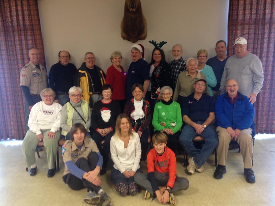 Elk 389 and Boy Scouts of America volunteers for the Elks' annual Holiday Food Basket distribution.