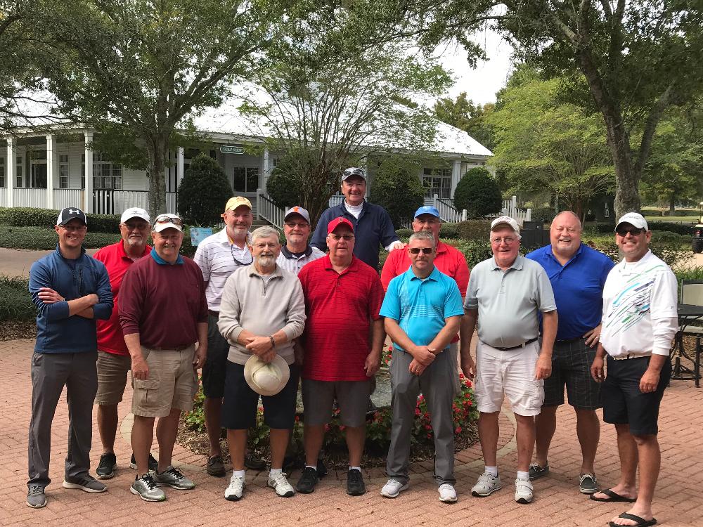 Elks members in Gulf Shores
Front L-R:  Don Cook, Paul Carter, Loren Cantrell, Mike Wood, Rich Withee. Back L-R: Adam Withee, Eric Gerard, Dan Beard, Tom Withee, Dan Littig, Rocky Ballard, Skip Bradshaw, Stu Scott. 