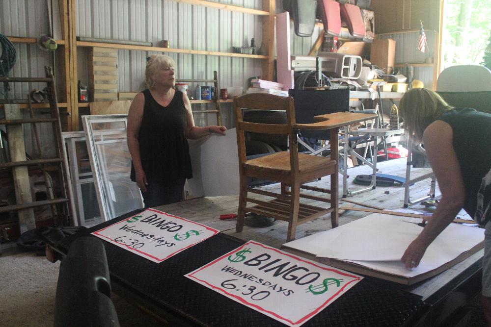 Joy Rogoski and Dr. Tina Lamb working on float.