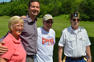 The Mayor of Cortland with Elks members and Honor Guard Member