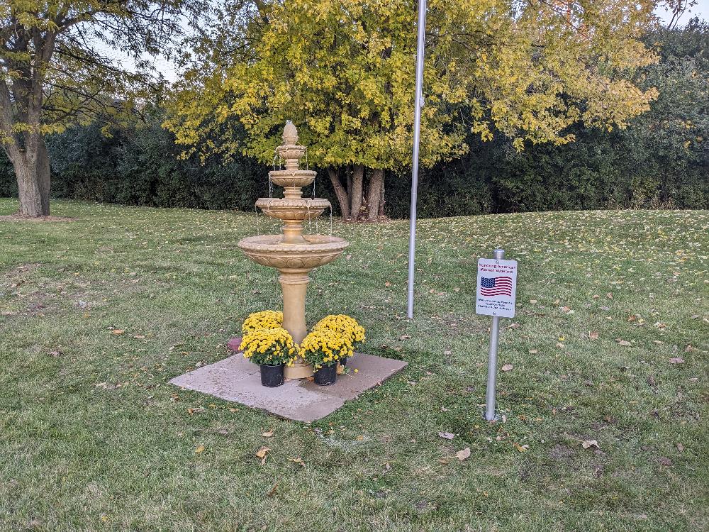 Woman's Veterans Memorial fountain.