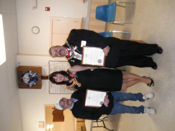 PER Doti Acres with Elk of the Year 2011-2012 Bill Canning and Officer of the Year 2011-2012 James Culpon