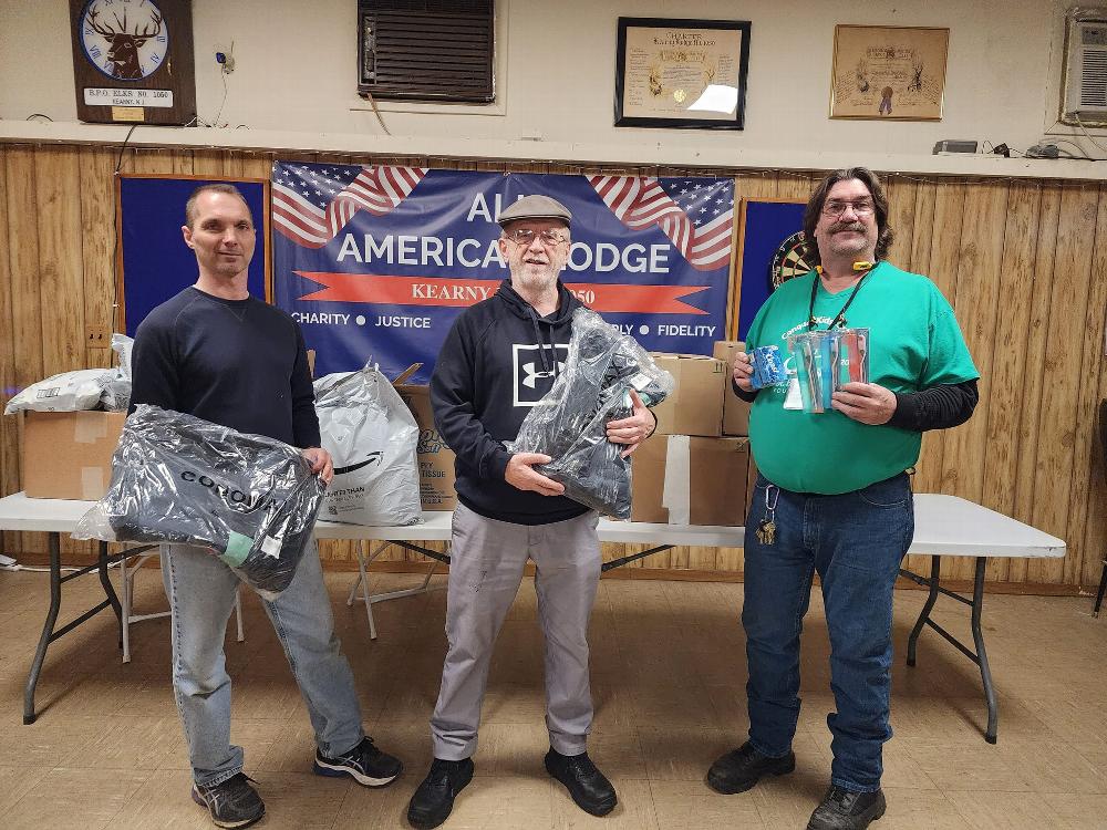 Donating clothing to the Kearny VOICE. A local clothing closet for Veterans in need.