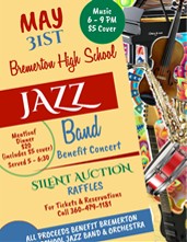 A fund raiser for the Bremerton High School Jazz Band.
Dinner and Auction.
Held on May 31.