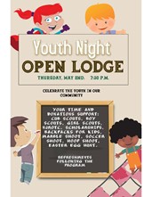 The annual Youth Night open Lodge to honor the youth of the community.

May 2nd