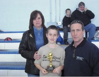 <b>David Bisnaw</b> with his parents Lynne and Jeff after finishing 2nd in the State (MA) for basketbal free throw shooting!  <b>CONGRATULATIONS David!!!</b>