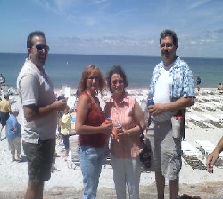 Mike Amaral, PER Gail "Cupcake" Kupchun, PER Kathy "Please" Graham and Billy Kupchun enjoying the sun at the Elks State Convention 2009 at SeaCrest Hotel in Falmouth, MA.