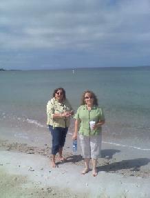 ENF Chair and wife of the Esteemed Leading Knight Laura LeFebvre and Tiler Sue Sullivan take a stroll on the beach at the Elks State Convention 2009 at SeaCrest Hotel in Falmouth, MA.