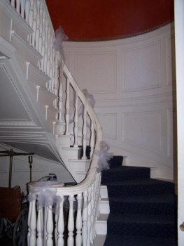 The base of the Grand Staircase in the Main Lodge Building