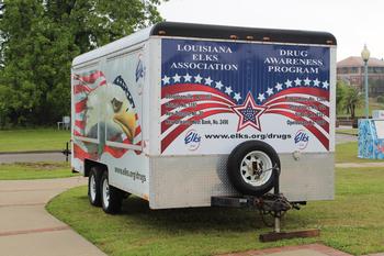 The newly wrapped Louisiana Elks Association Drug Awareness Trailer