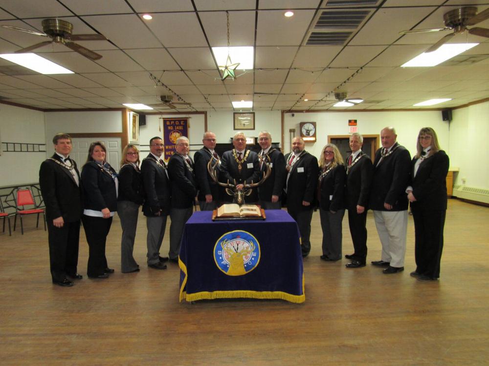 2018-2019 Officers
Left to right: Michael Rocque-Trustee, Tammy Rocque-Chaplain, Gail Donaldson-Tiler, Richard DeLorme-Inner Guard, Michael Donaldson-Esteemed Lecturing Knight, Kyle Gordon-Esquire, Michael Putorti-Exalted Ruler, Thomas Abbott-Esteemed Leading Knight, Robert Putorti, Jr.-Esteemed Loyal Knight, Patricia Abbott-Secretary, Francis Putorti-Treasurer, Jay Jillson-Trustee, Hillary Rozell-Trustee