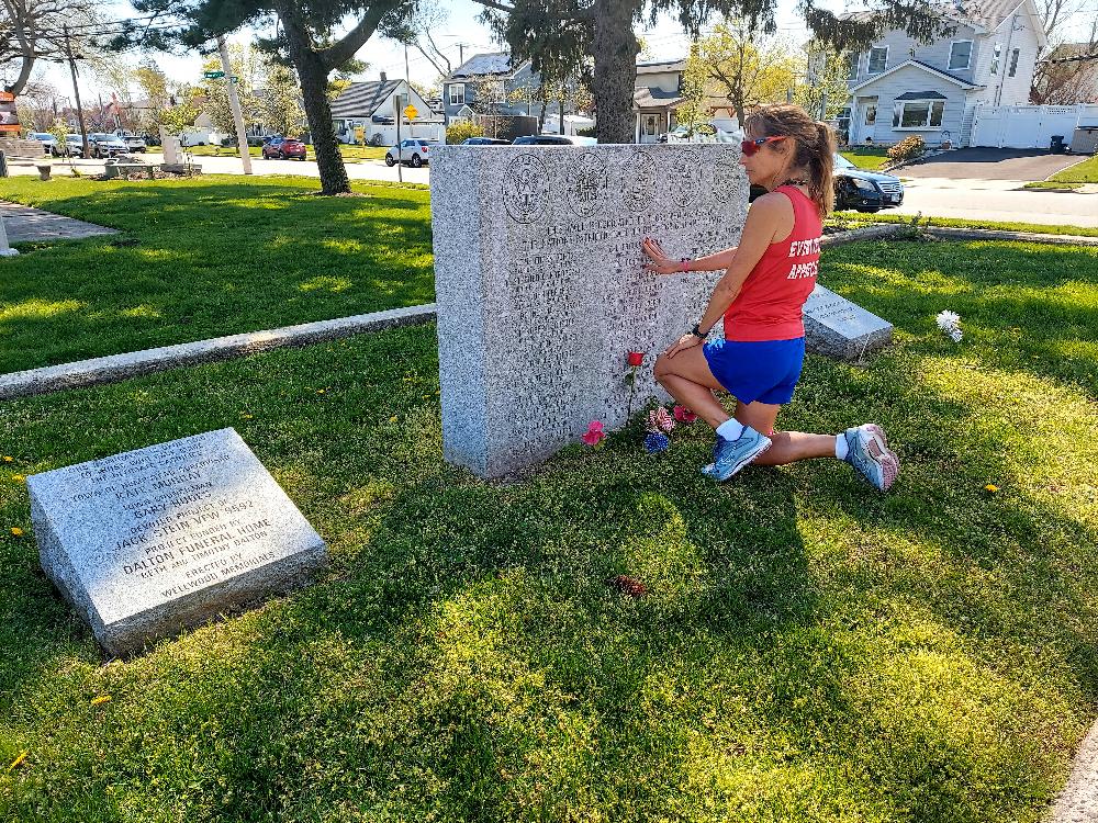 Supporting Team Eva. Monument in Levittown. 