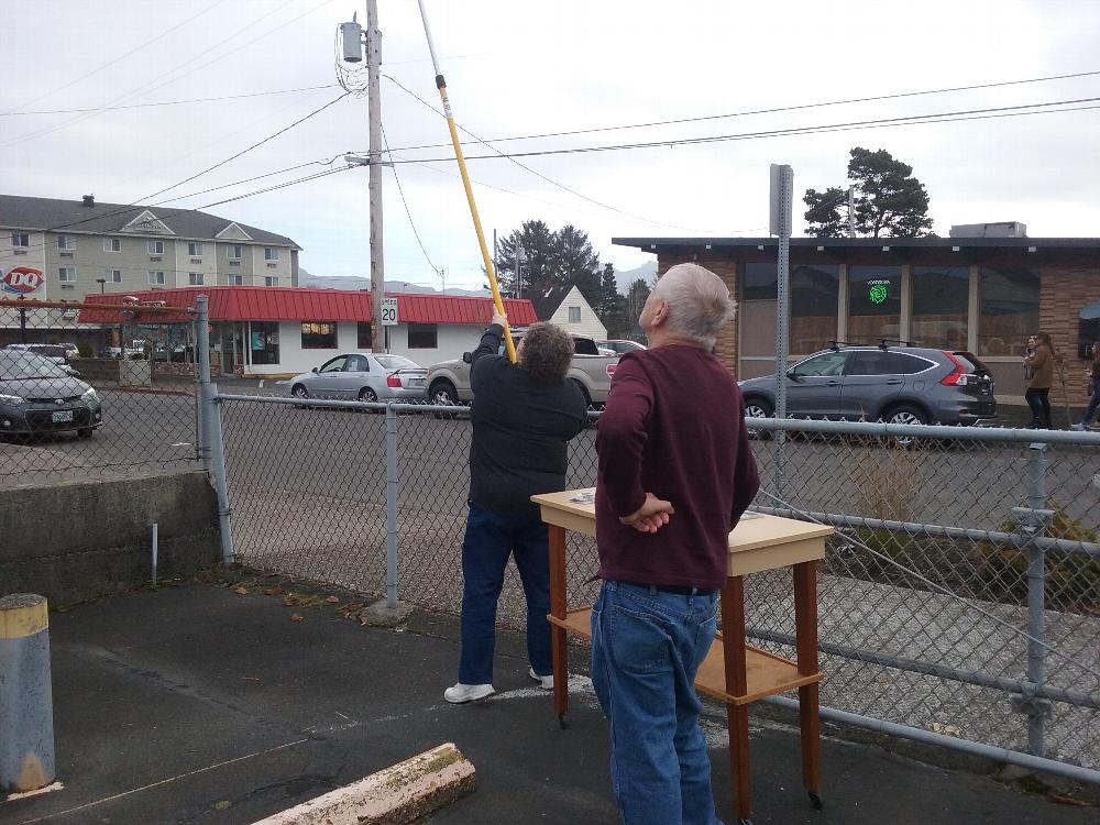 ER Larry and Marlene changing our sign