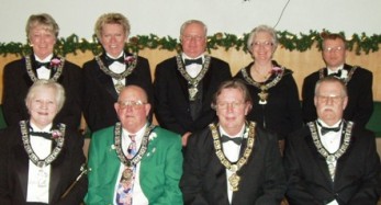 2010-2011 OFFIERS
Back row: Joan Beneke, Michele McGauley, John MOrris, Julia Vervair, Eddie Whitlock.  Front row:  Jan Jackson, John Beneke, Dennis Brodigan, Barry Gordon