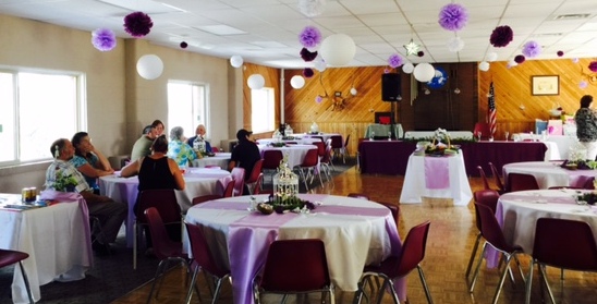 Lodge room being used for wedding