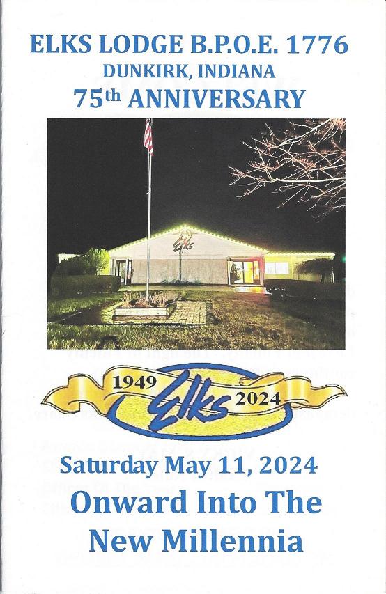 COVER of ELKS 1776 75th ANNIVERSARY PROGRAM, Sat. May 11, 2024