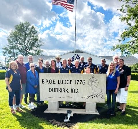  Vicky May ER; Indiana Elks State President-Brian & Kathy Pillar;  District President & DDGER-Brandon & Kari Caudill; 
Bob Weekley; Cheryl Quakenbush; James Fulks PER; Steve Fennig;  Joe Sommers PER; Bob Rawlings PER; Barry Barger; Dana Fuller; Dan Watson; Angie O'Donnell; Phil Hale; Keith O'Donnell.  