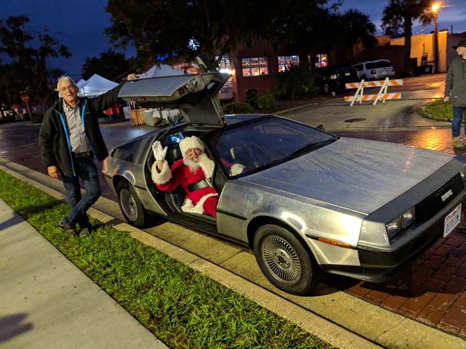 Santa enjoying the ride in Green Cove Springs prior to the Christmas parade!