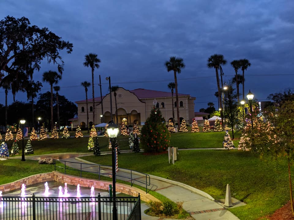 The beauty of Spring Park Christmas trees in Green Cove Springs. Fun helping Santa with the children!