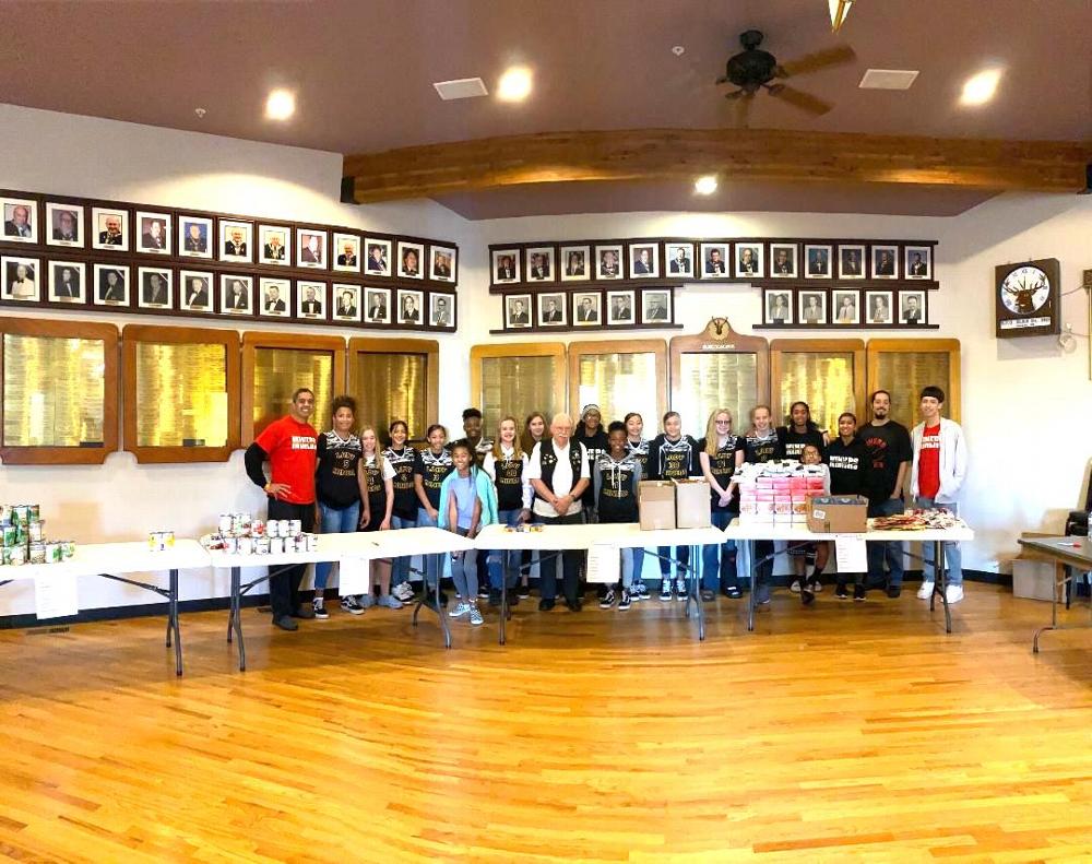 Lodge hosted an event called Feed your Souls serving 500 community members.  Event was sponsored by the Colorado Miners who support youth basketball up to and including college thought the Denver metro area.

Pictured are Exalted Ruler William Lakers and Colorado Âiners Coach Randy Perkins and a host of helpers.
