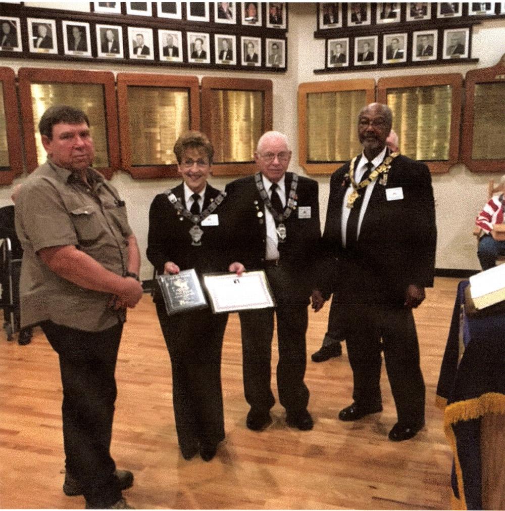 2nd place ENF per person 2016-2017.  Left to right PER Bob Charleston, Lodge ENF Chairperson Arliss Guerrero, District ENF Chairperson Bill Lakers and ER Arthur Ashley.