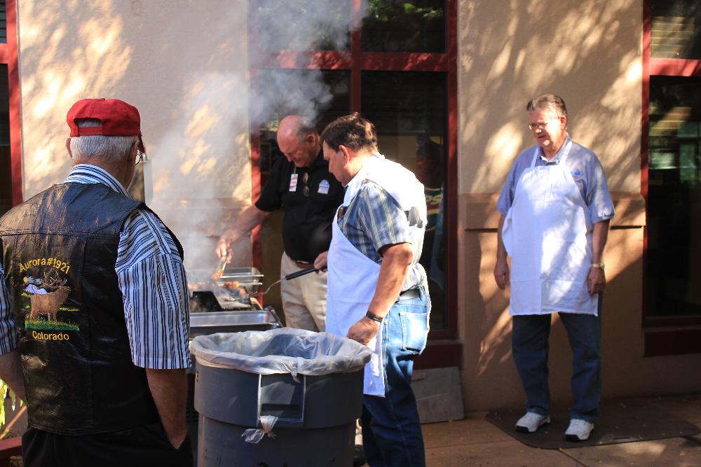 Barbecue at the VA Home -- 
The guys tending the grill 