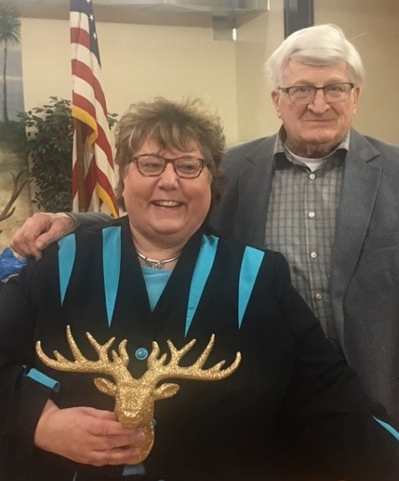 Pierre Elks Lodge Secretary Audry Ricketts was given the "Golden Elks Award" for her outstanding service to the Lodge at the 2019 ceremony.