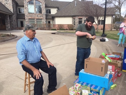 Steve Wegman (left) who has organized the Easter Egg Hunt for several years is shown here before the 2019 event with Pierre Elks Lodge ER Jonathon Ward.