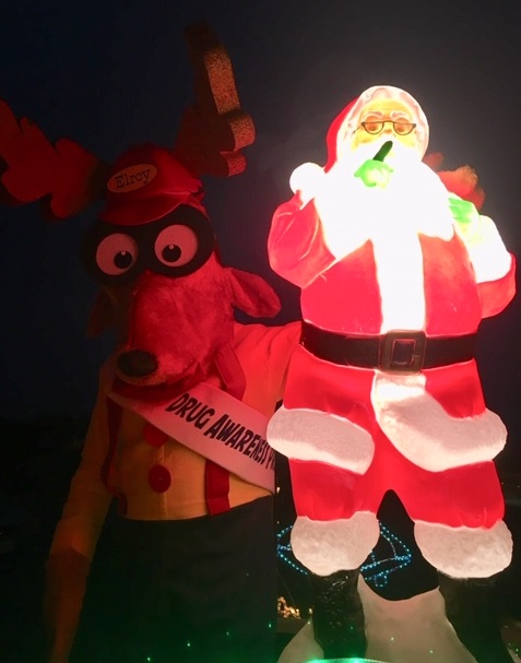 Elroy the Elk also joined Santa on the float at the 2018 Pierre parade.