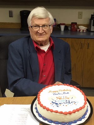 Pierre Elks Lodge members celebrated the birthday of PER Matt Schatz after the lodge's May 1, 2019 meeting.  Happy birthday Matt and thanks for all you do!