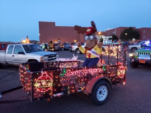 Pierre Elks Lodge 1953 was represented at the 2019 Pierre Parade of Lights on November 25.  Shown here is Elks mascot Elroy the Elk...waiting for the parade to begin!