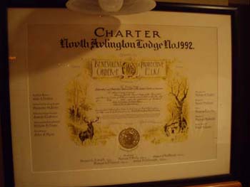 Charter ~ Elks North Arlington, NJ Lodge #1992