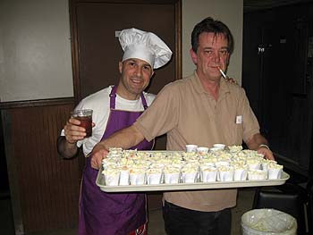 Louis & Jack adding the final touches to the Cole Slaw - Jack Daniels and Cigarette Ashes.